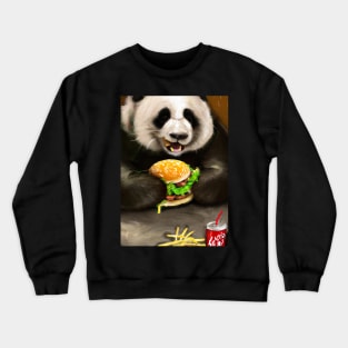 Panda eating Fast Food Crewneck Sweatshirt